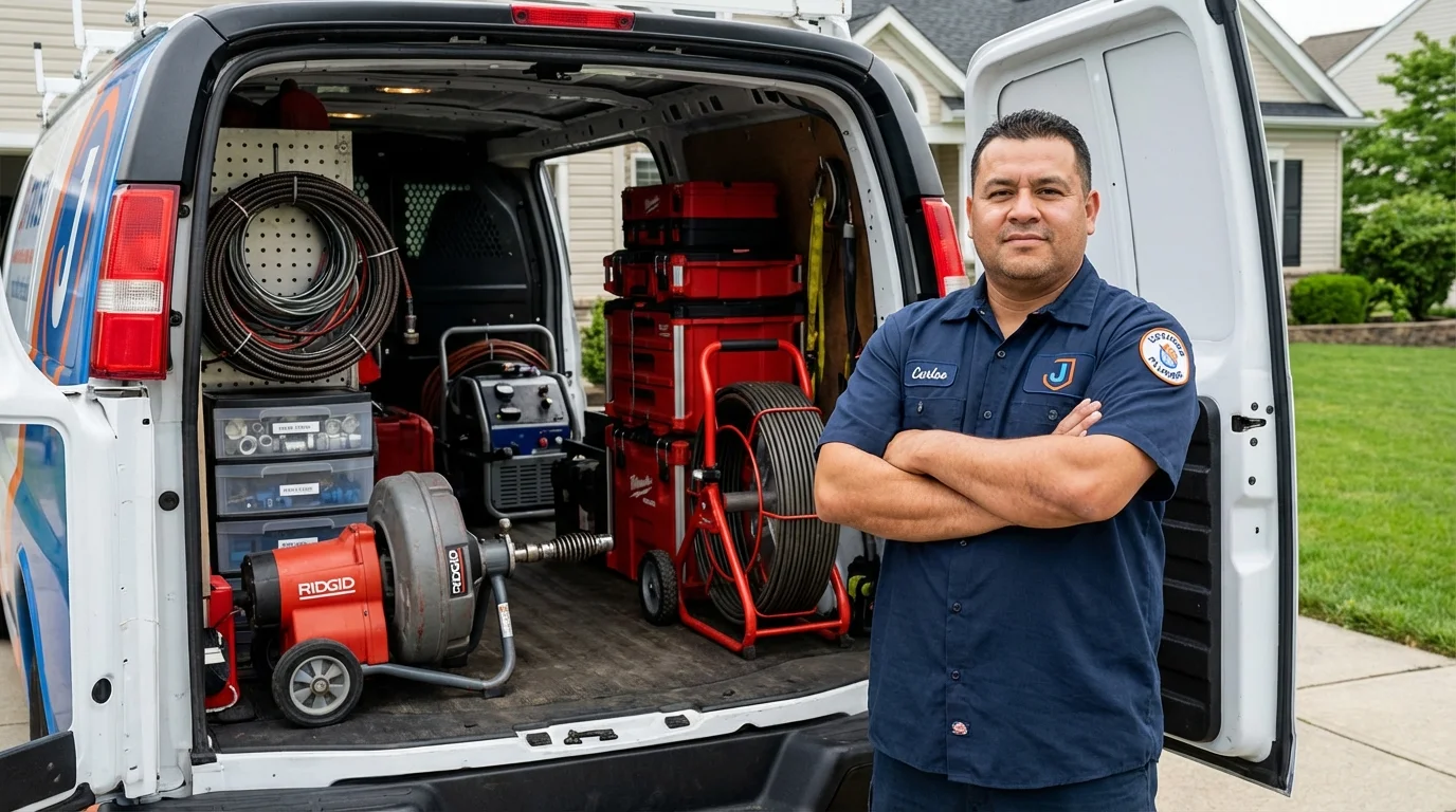 Professional drain cleaning equipment and Johns Plumbing LLC plumber in Redlands