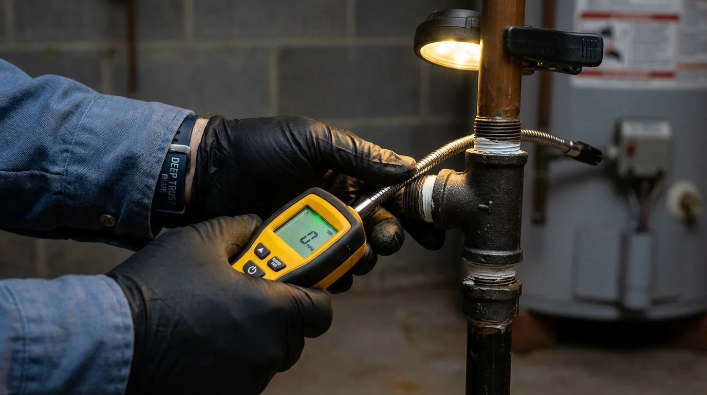 Gas leak detection with electronic sniffer by Johns Plumbing LLC in Redlands