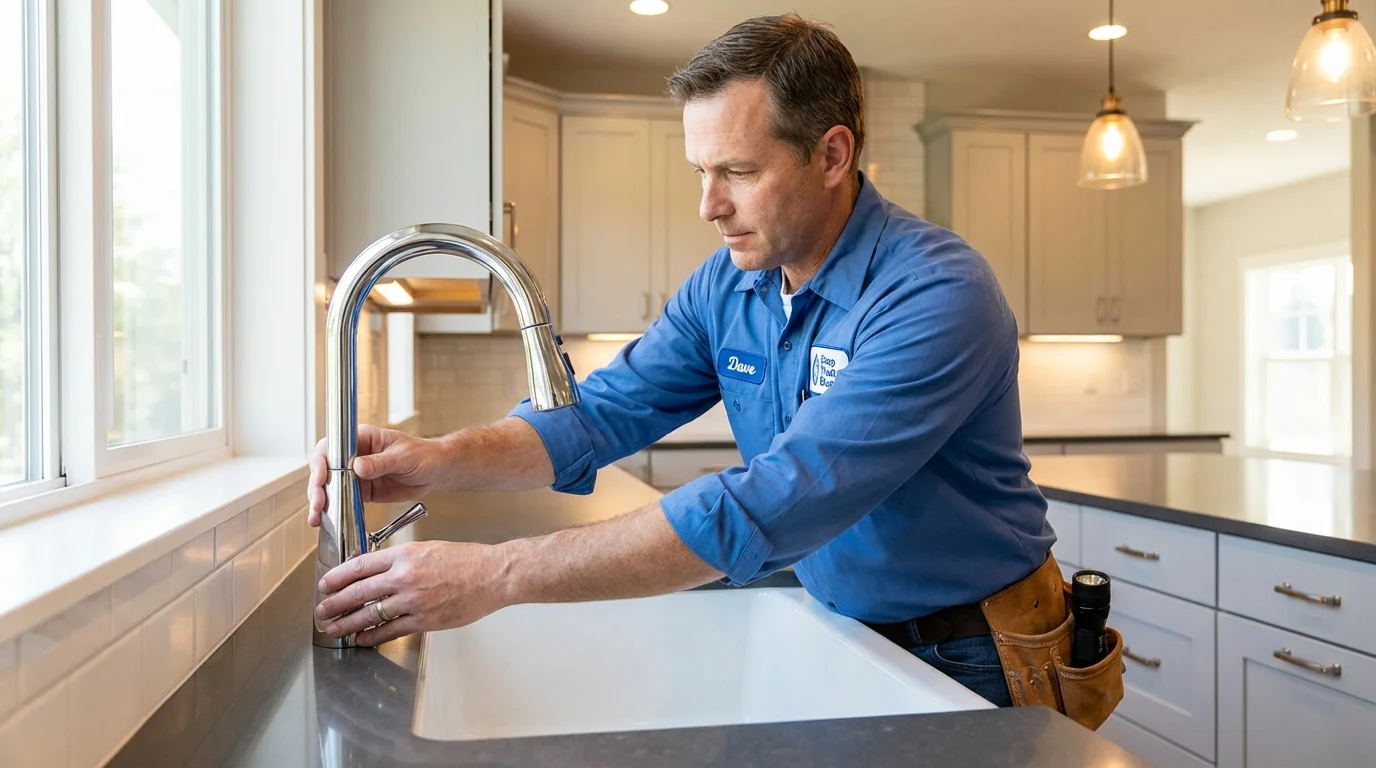 Kitchen faucet installation by Johns Plumbing LLC in Redlands